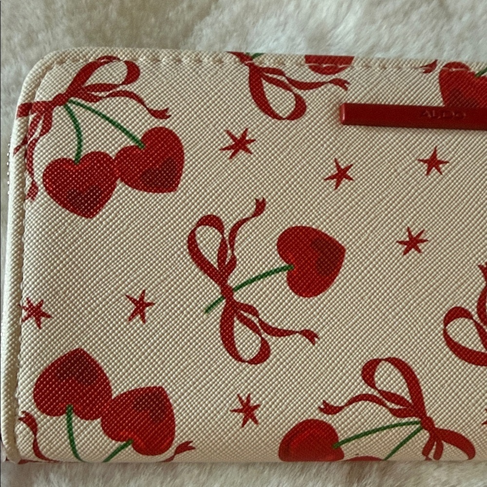 Cherry Print Wallet with Red Strap - Picture 2 of 9